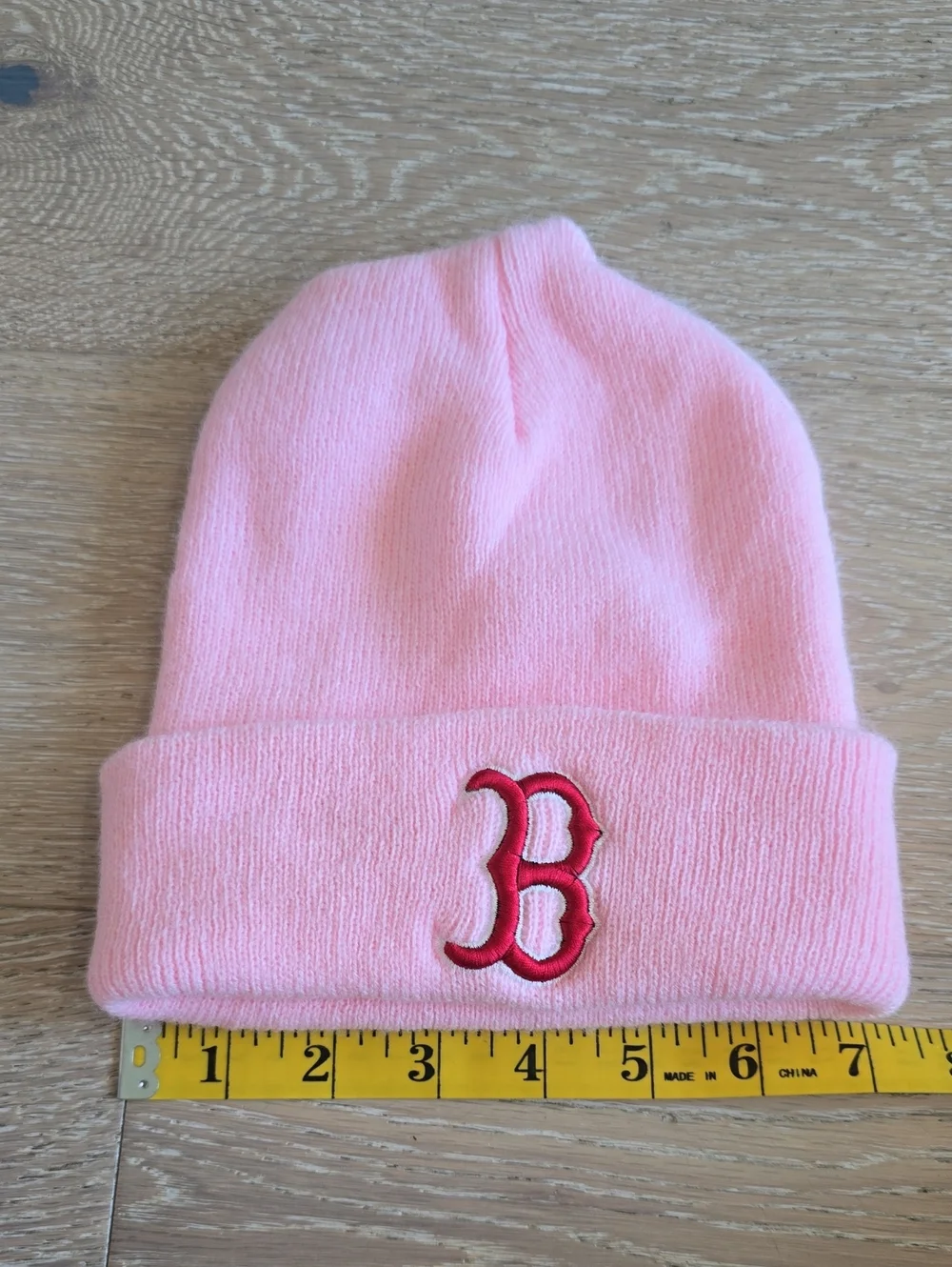 Boston Red Sox MLB Pink Beanie and Pink Embroidered 'B' Plush Bear Set